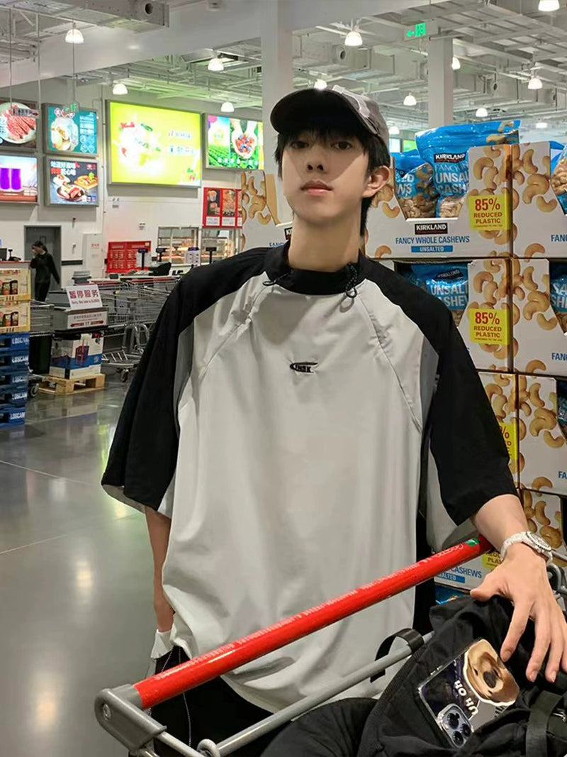 レトロバイカラー サマーTシャツ/ハーフパンツ セットアップ