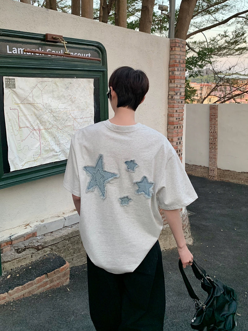 スターパッチ レタリングTシャツ