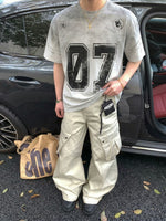 レトロ 07ナンバリング ウォッシュTシャツ