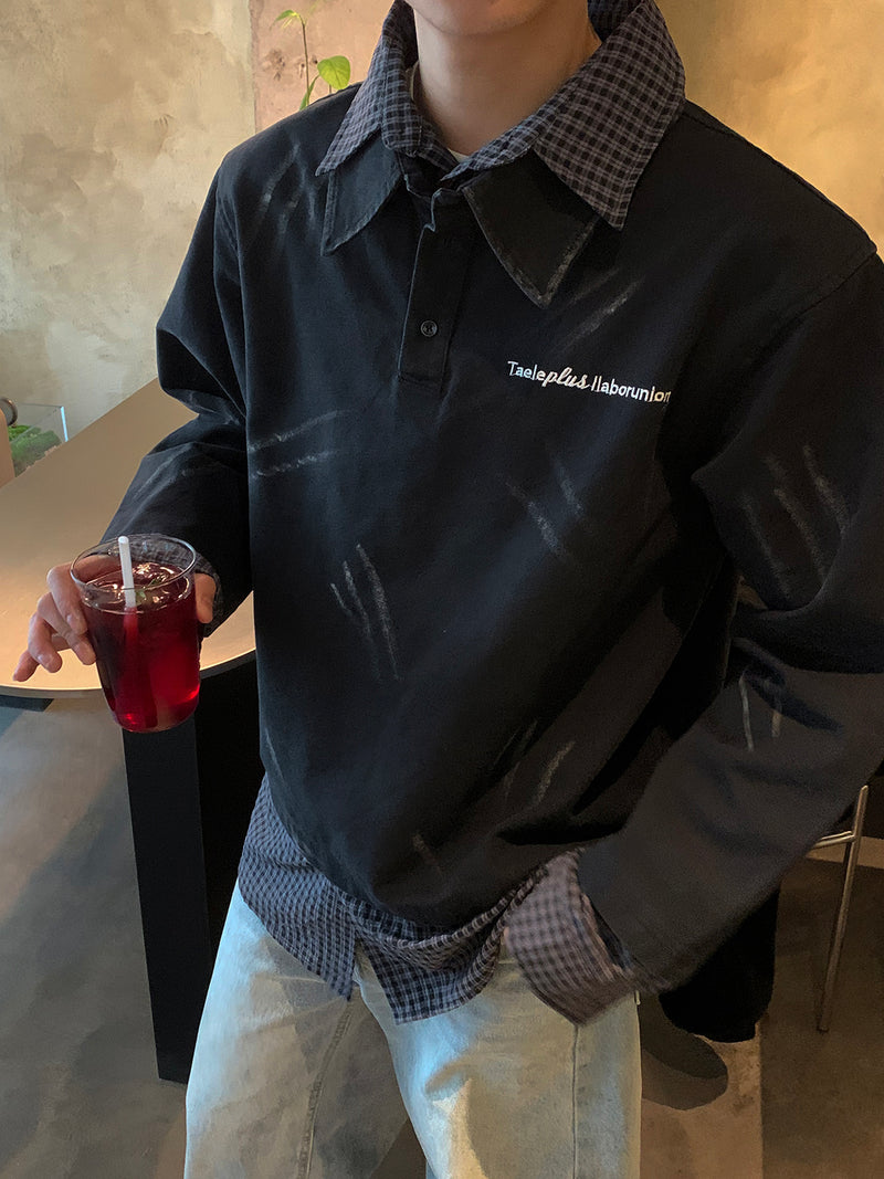 シャツ付き スクラッチドポロシャツ