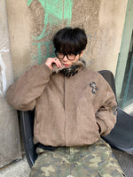 クロスバッジ ネックベルト フリースファージャケット