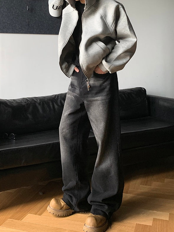 ウォッシュドブラック セミフレア デニム ストリート 黒 cr9891 アモン ウォッシュドデニムパンツ 1591 – アメカジファッション